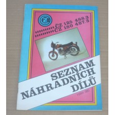 KATALOG NÁHRADNÍCH DÍLŮ - ČZ 180/487.3 + 125/488.3 - ORIGINÁLNÍ TISK